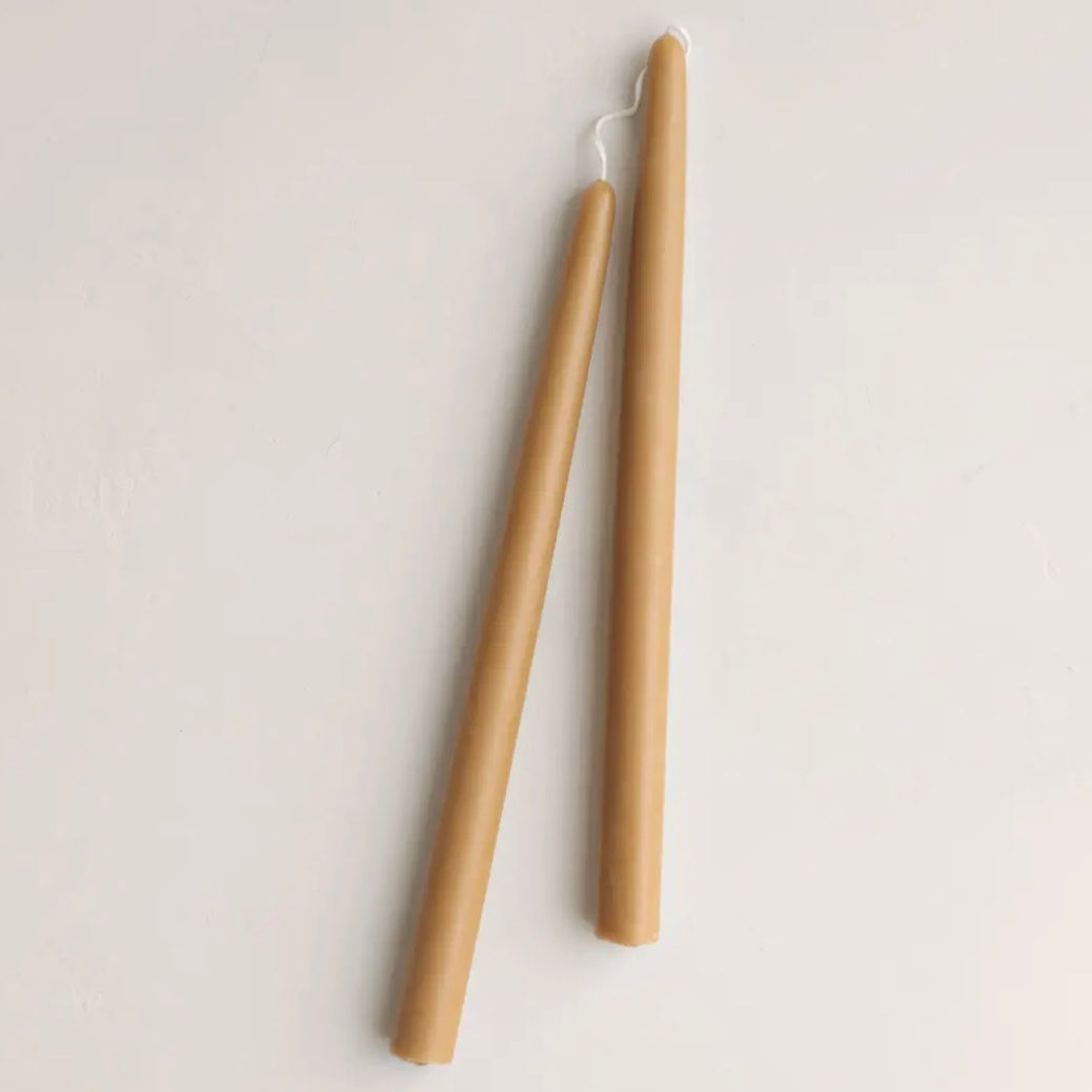 12" Beeswax Taper Candle in Ochre